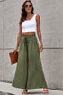 Drawstring Smocked High Waist Wide Leg Pants